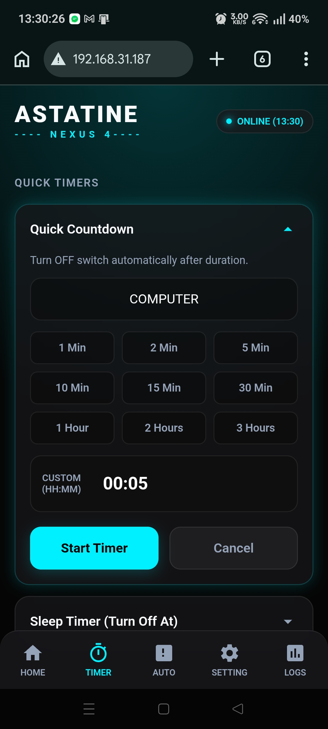 Countdown Timer UI